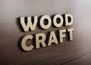 3D Wooden Logo Mockup