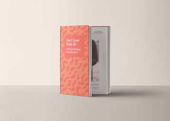 A5 Hardcover Book Mockup PSD