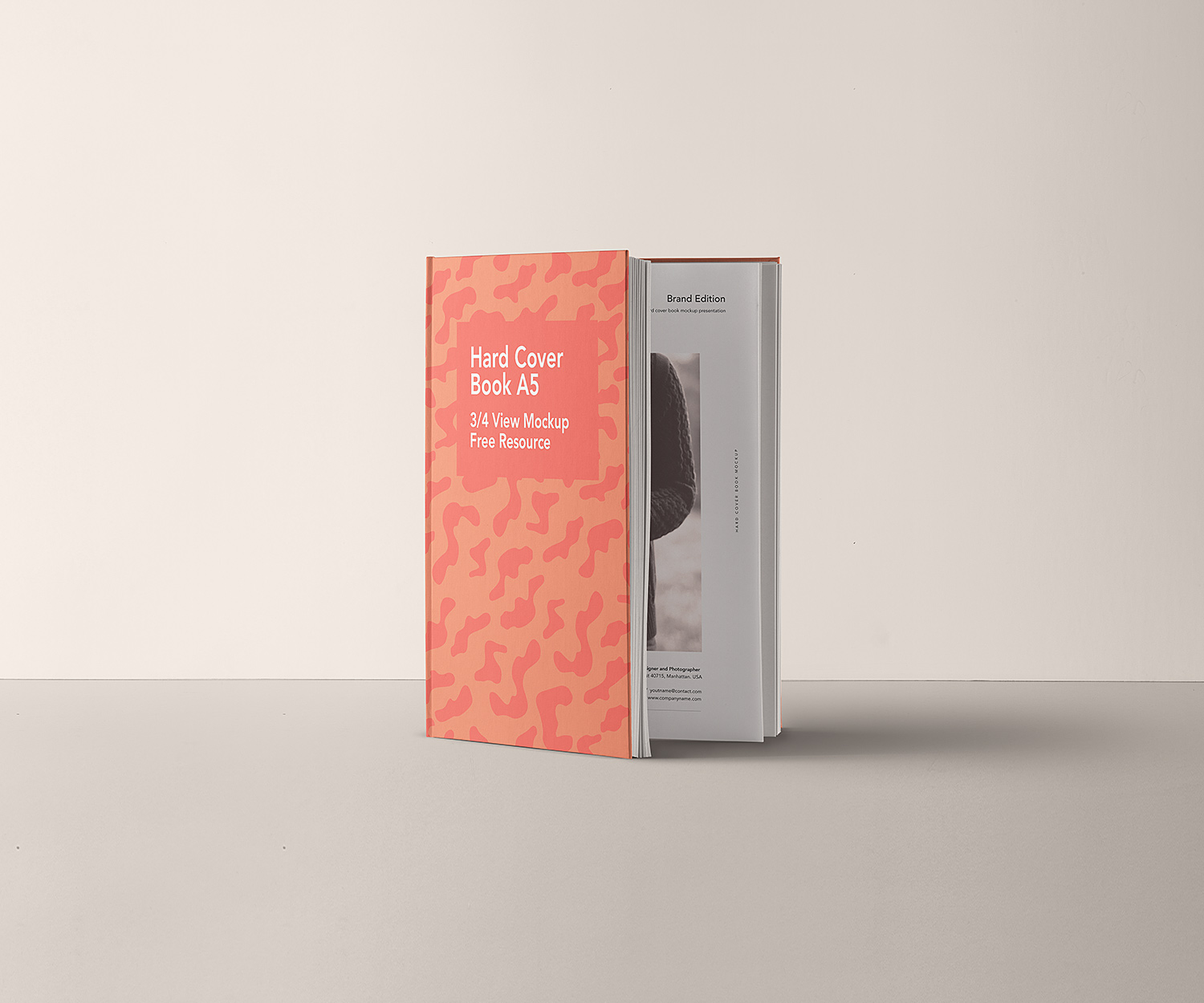 A5 Hardcover Book Mockup PSD