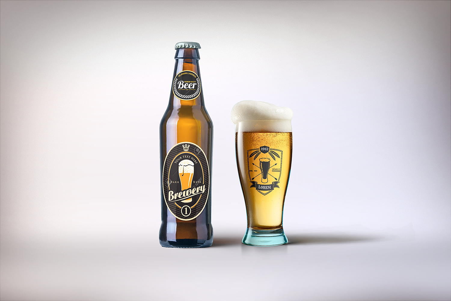 beer can glass mockup