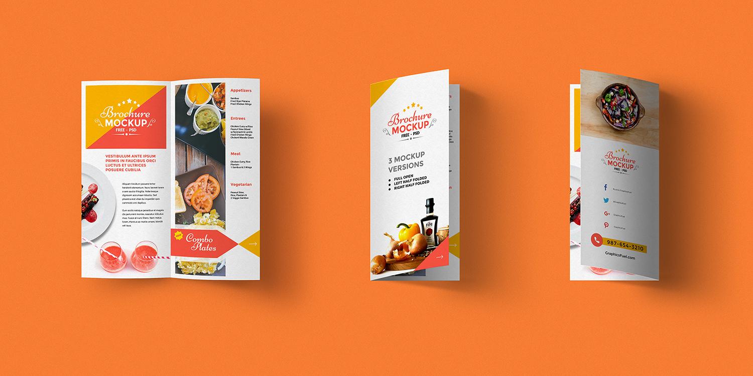 Bi-fold Brochure Mockup PSD - Best Free Mockups With Regard To Two Fold Brochure Template Psd