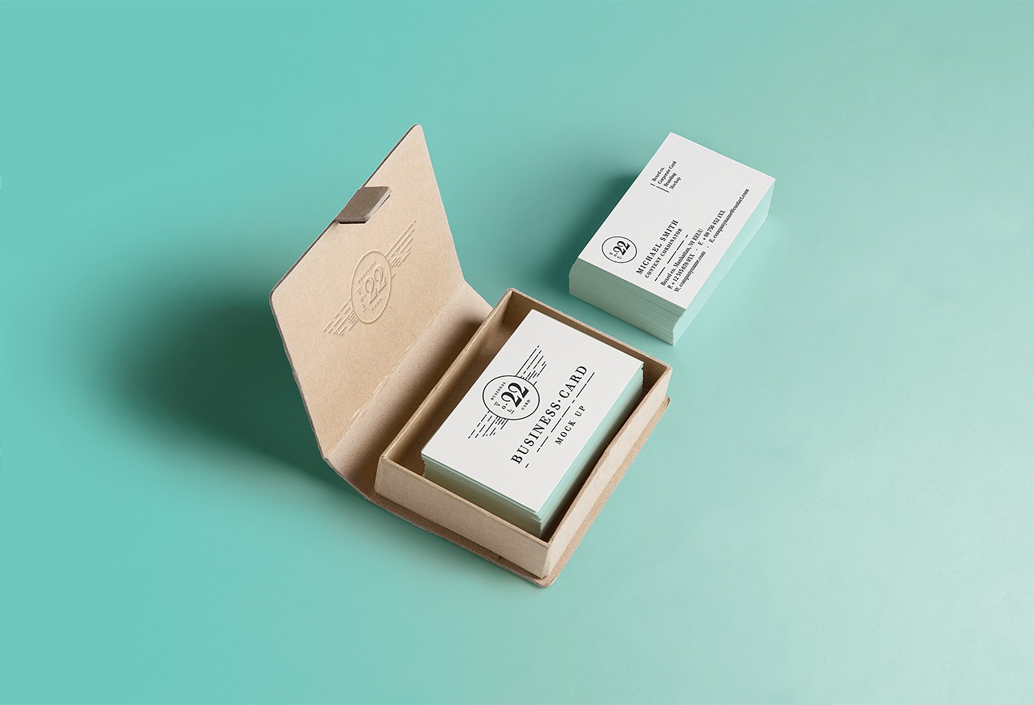 Business Card Inside Square Box Mockup