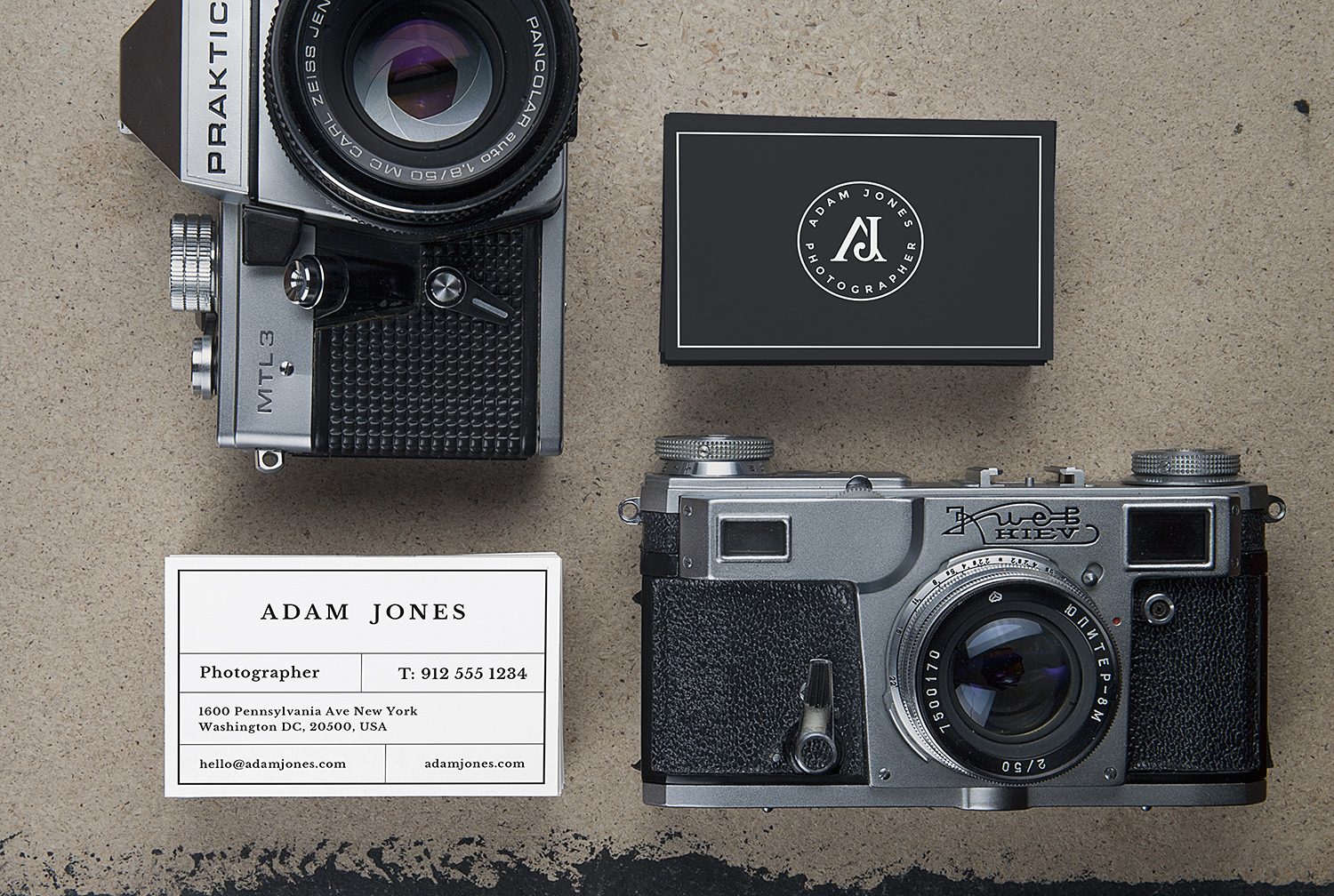 Business Card Mockup Retro Style