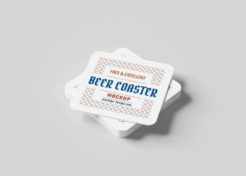 Coaster Logo Mockup PSD