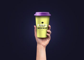 Coffee Cup Hand PSD Mockup