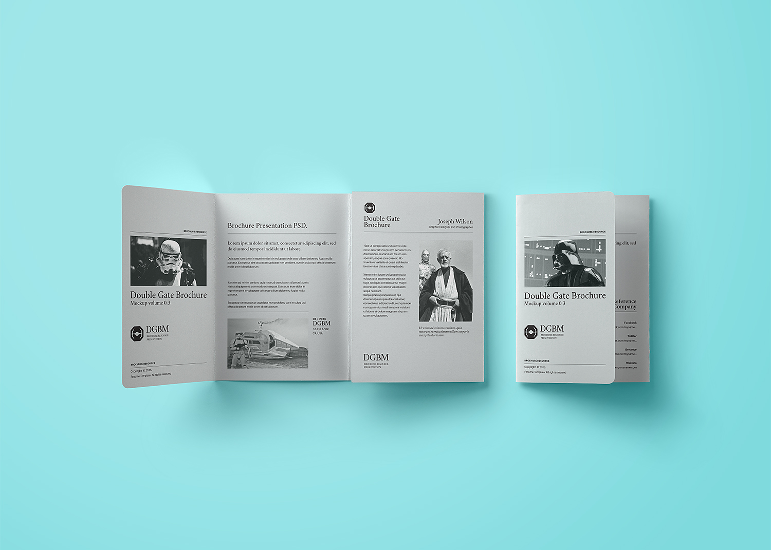 Double Gate Fold Brochure Mockup