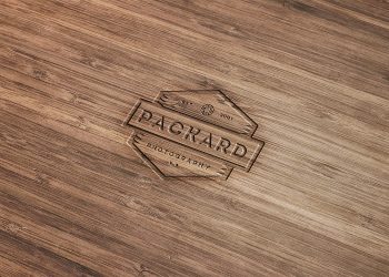 Engraved Wood Mockup Free PSD