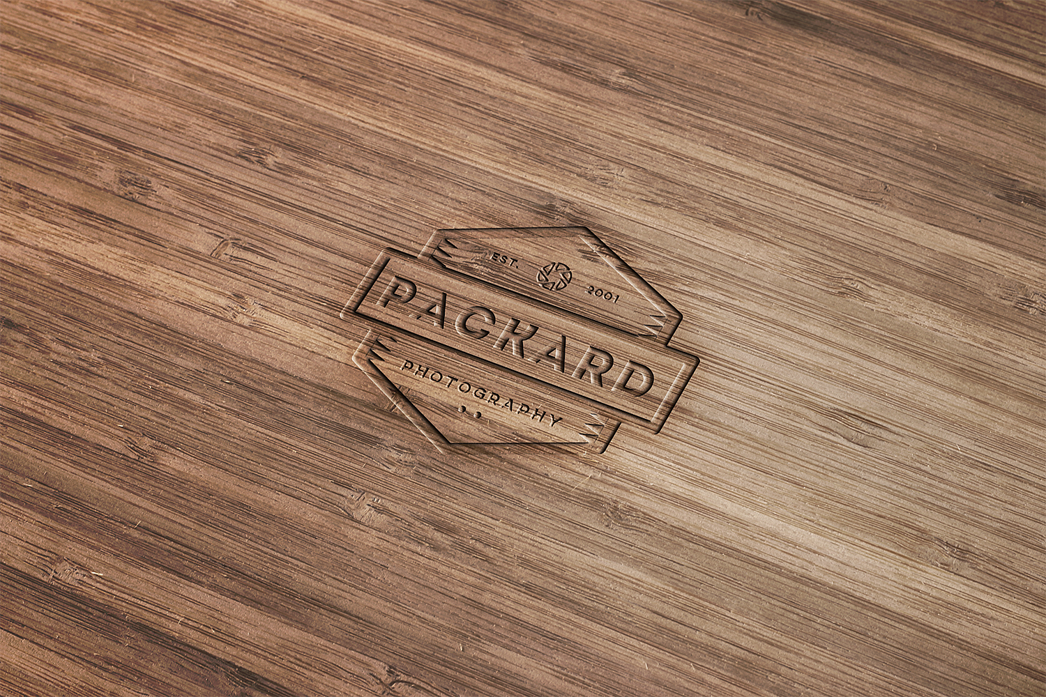 Engraved Wood Mockup Free PSD