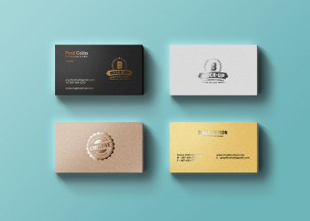 Foil Business Cards Free PSD Mockup