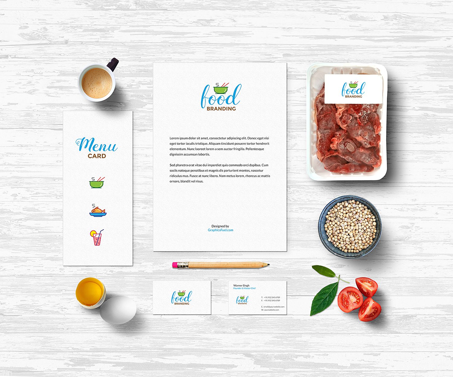 Food Branding Mockup PSD