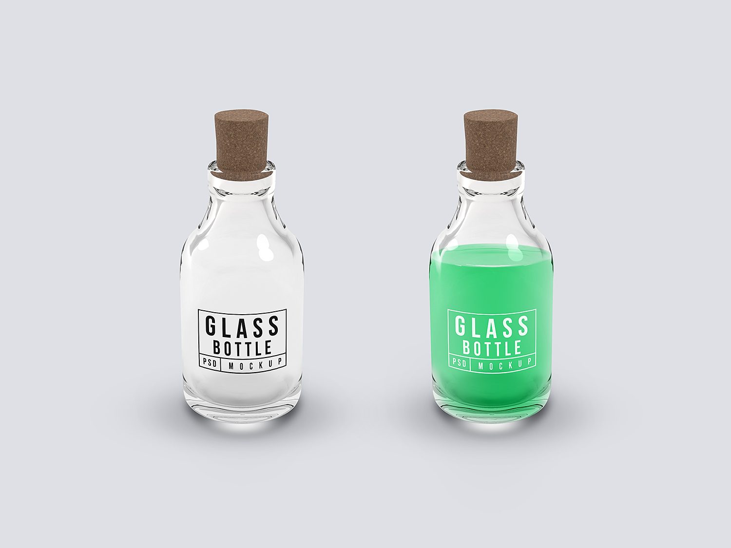 Veraangenamen eiland onderzeeër Free Glass Bottle PSD Mockup - Free Mockup World