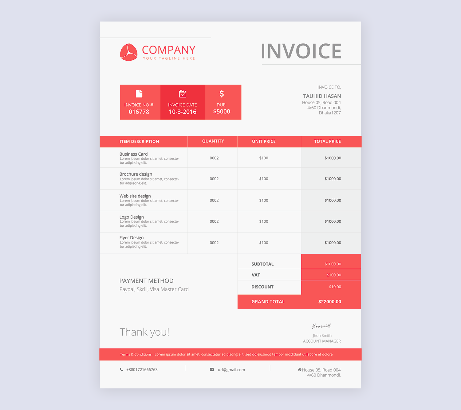 Free Invoice PSD Mockup Template - Best Free Mockups Inside Free Invoice Template For Android