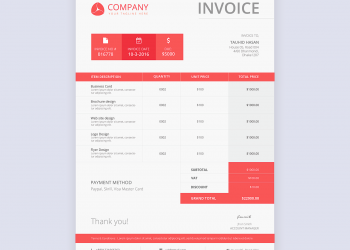 Free Invoice PSD Mockup Template