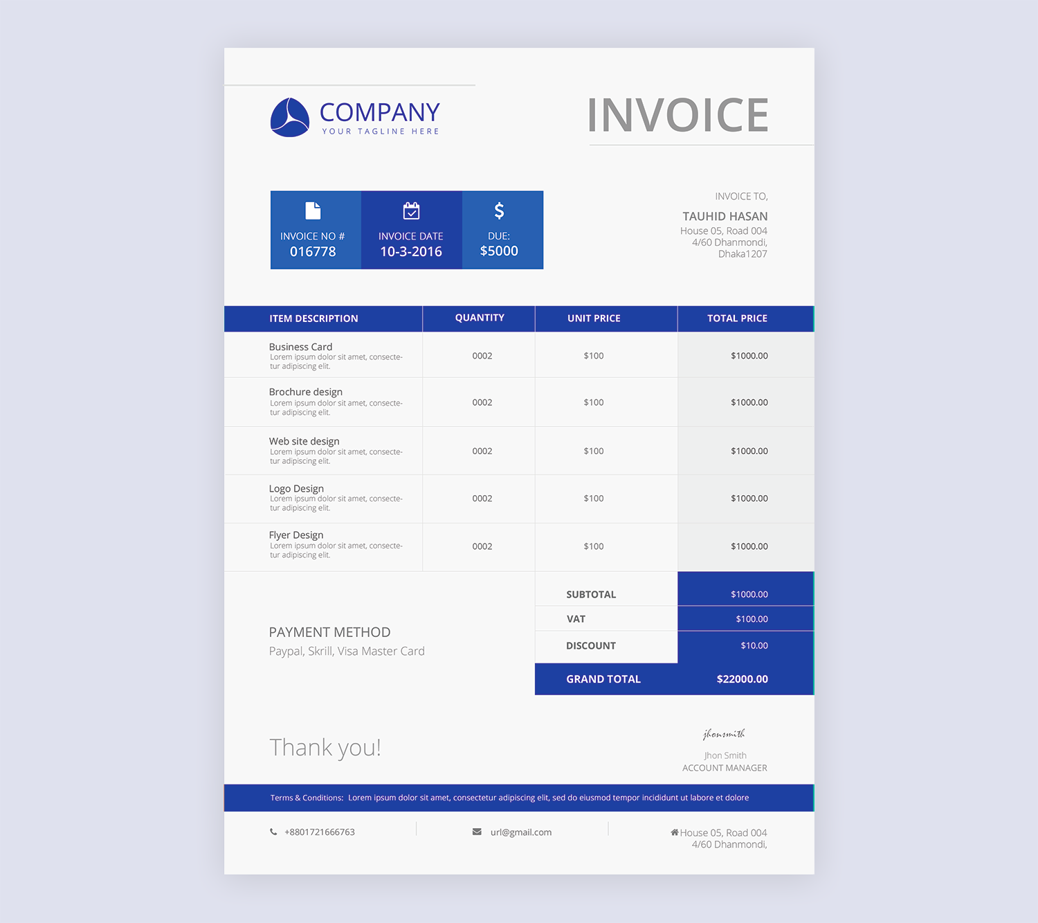 Invoice Template Ipad