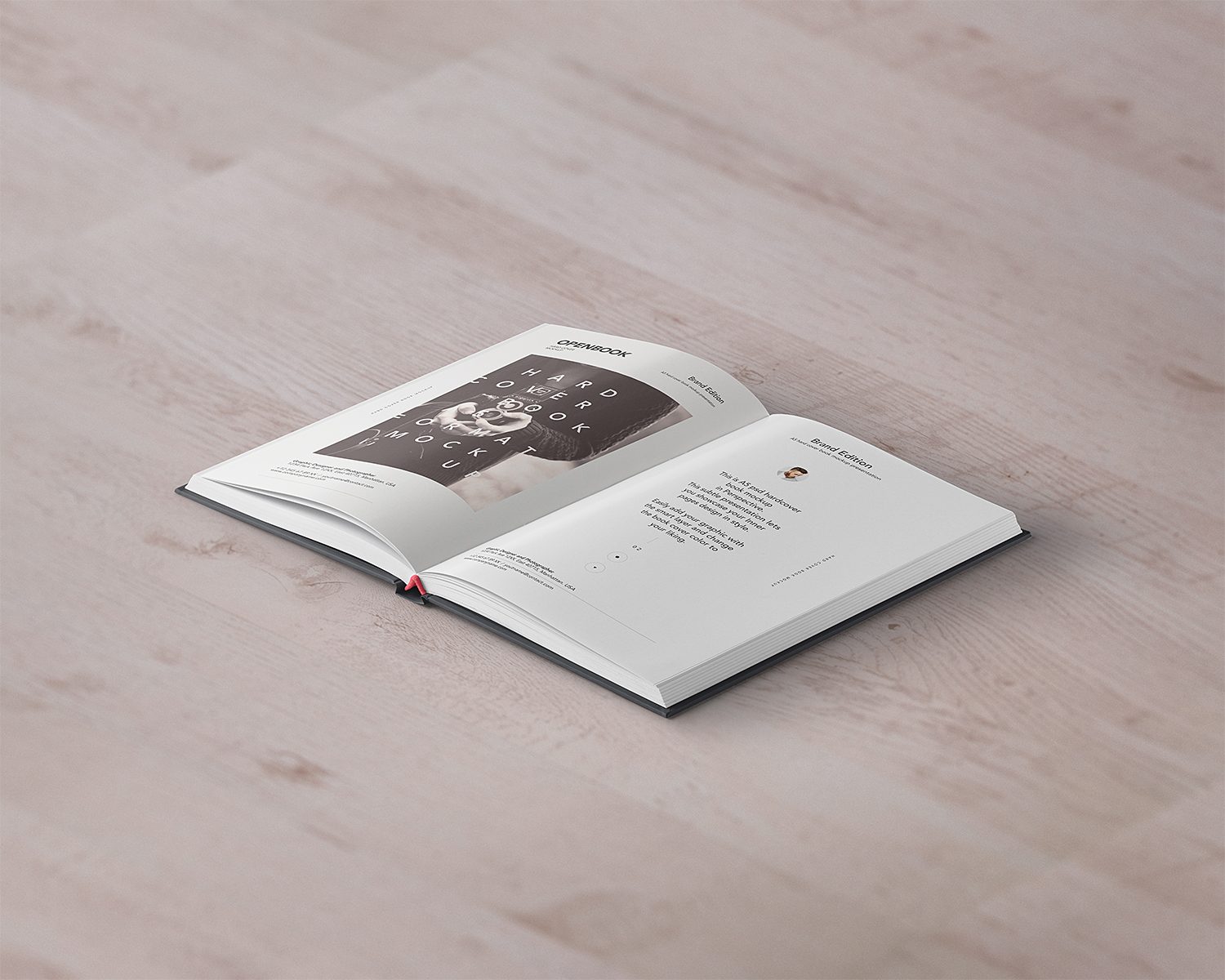 Free Open Hardcover Book Mockup PSD