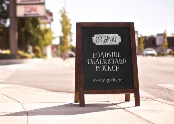 Free Roadside Chalkboard Mockup PSD