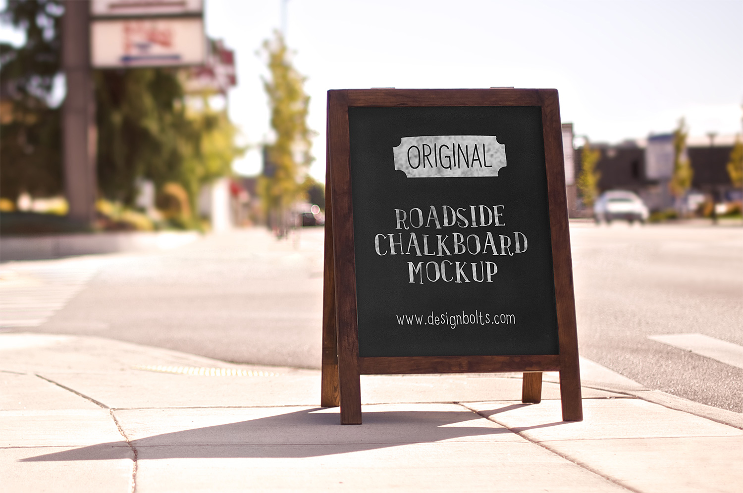 Free Roadside Chalkboard Mockup PSD