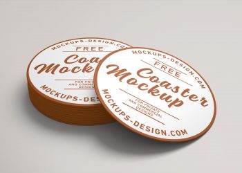 Round Drink Beverages Coaster Mockup PSD