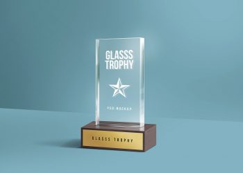 Glass Trophy PSD Mockup