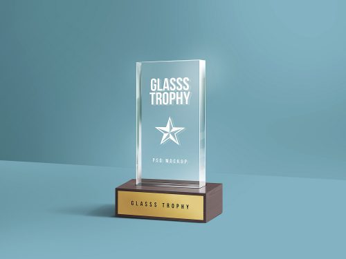 Glass Trophy PSD Mockup