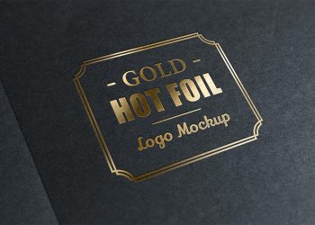Gold Stamping Logo PSD Mockup