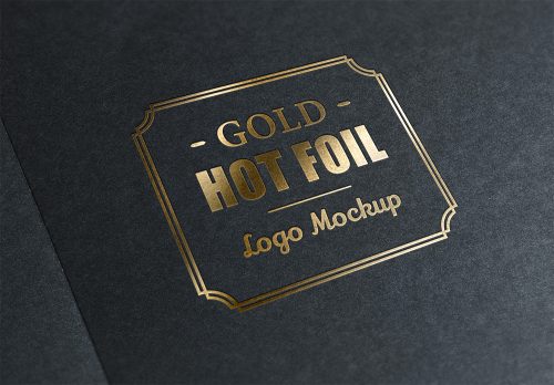 Gold Stamping Logo PSD Mockup