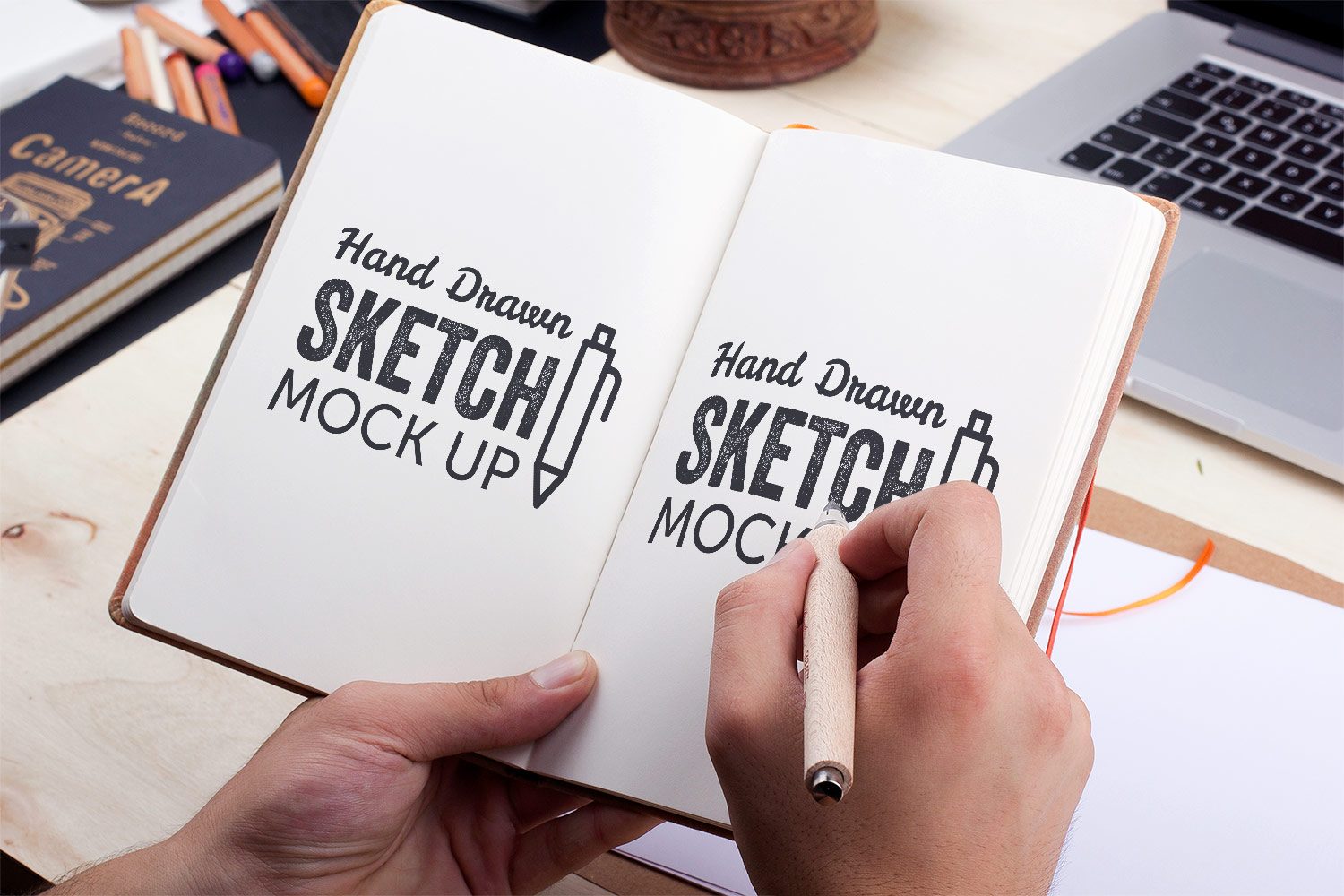 Free Illustrations  Drawing Sketchbook Mockup PSD  Good Mockups