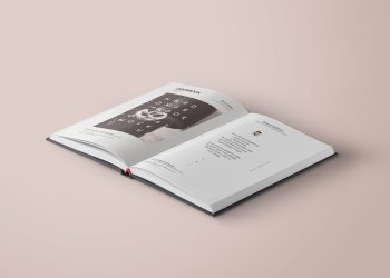Hardcover Open Book PSD Mockup