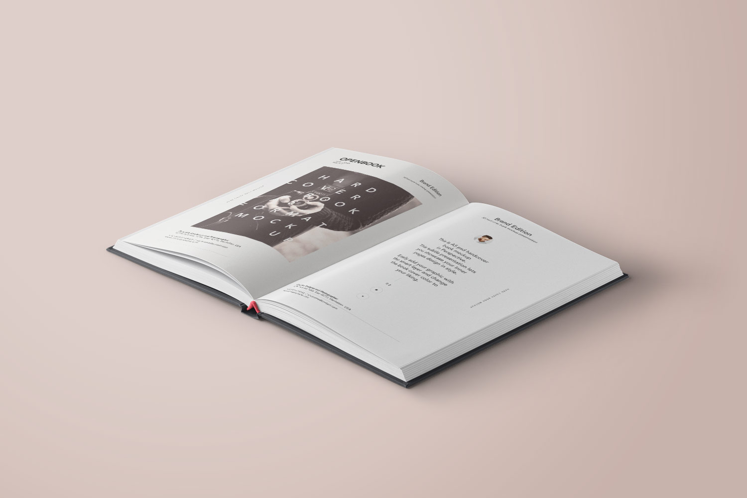 Hardcover Open Book PSD Mockup