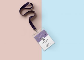 Identity Card Holder Mockup PSD