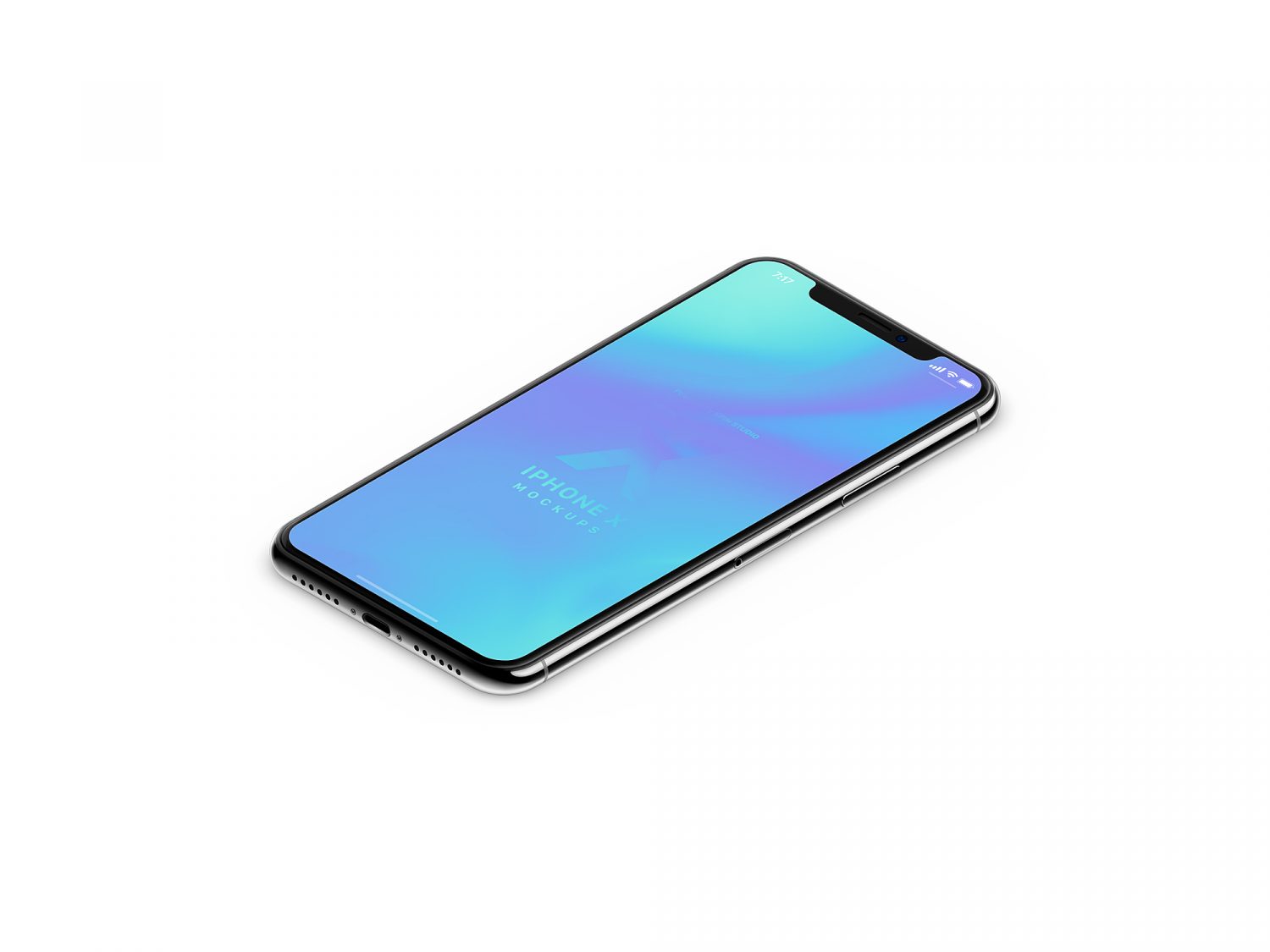 Isometric Clay Realistic iPhone X PSD Mockups