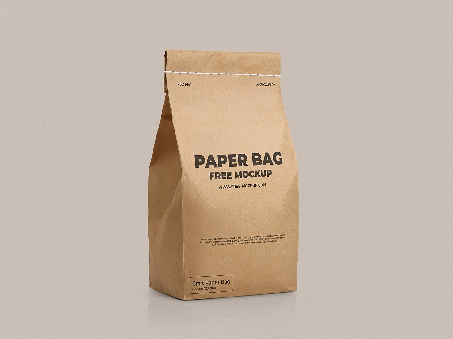 Kraft Paper Bag Mockup PSD