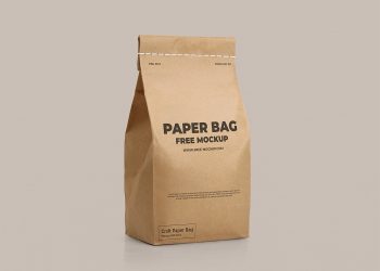 Kraft Paper Bag Mockup PSD