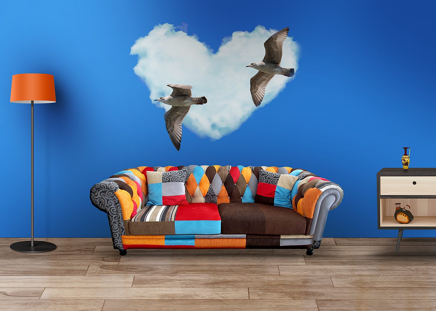 Living Room Wall Art Mockup PSDs