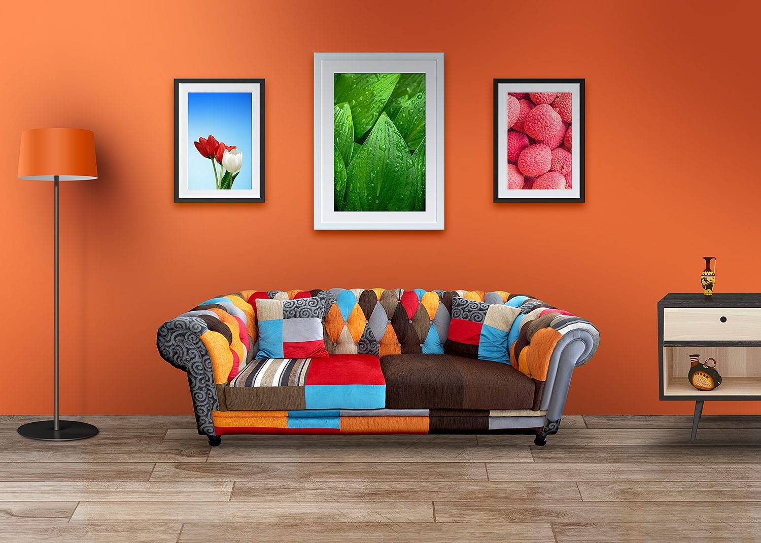 Living Room Wall Art Mockup PSDs