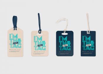 Luggage Diaper Tag Mockups PSD