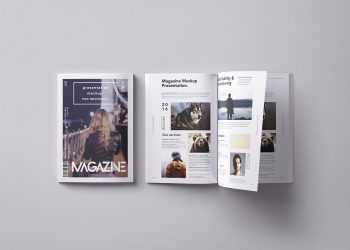 Magazine Mockup Double Overhead