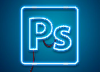 Neon Light Photoshop Effect Mockup