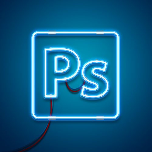Neon Light Photoshop Effect Mockup