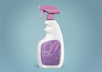 Opaque Plastic Spray Bottle Mockup PSD