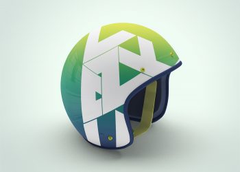 Open Face Motorcycle Helmet Mockup