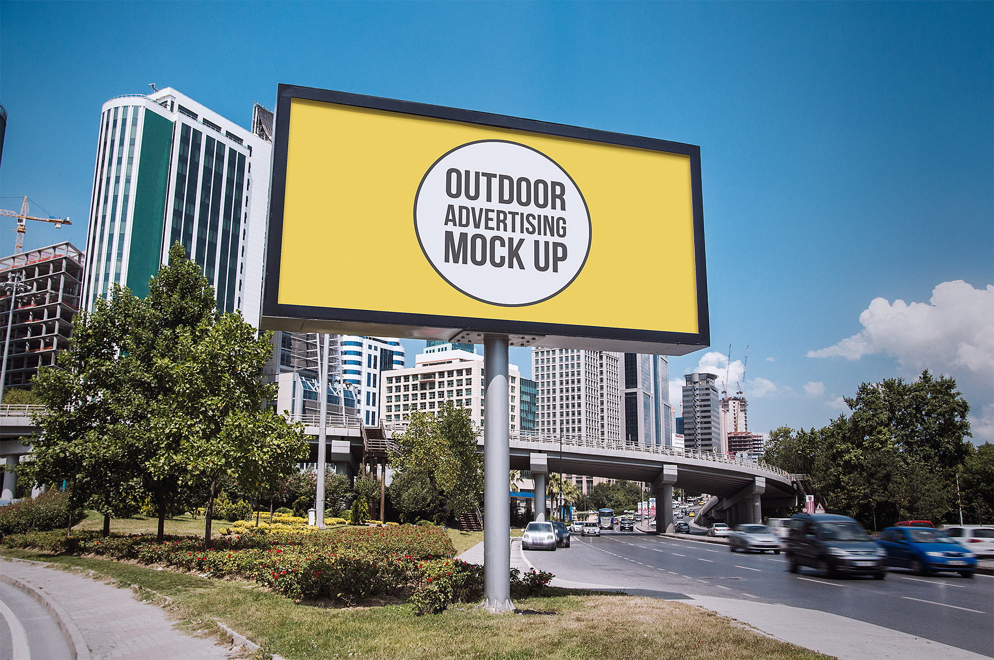 Free Outdoor Advertising Billboard Mockup