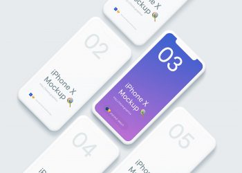 Simple iPhone X Mockups PSD & Sketch