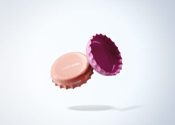 Soft Drink Bottle Cap Mockup PSD