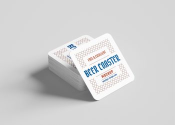 Square Beer Coaster Mockup