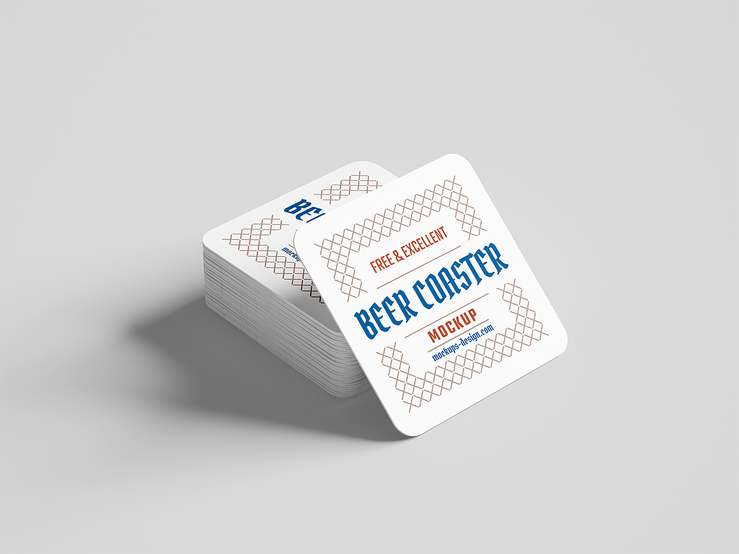 Square Beer Coaster Mockup