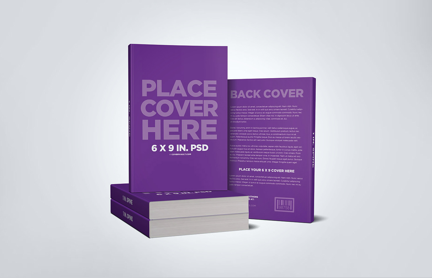 Stacked Book Mockup with Back Cover
