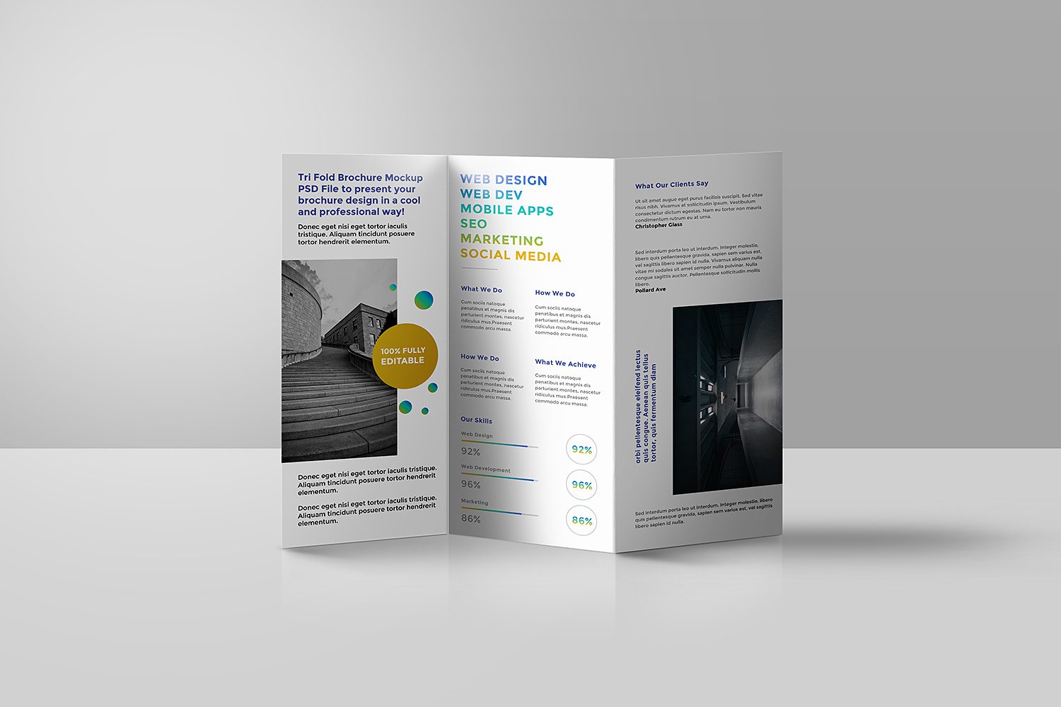 Tri-Fold Brochure Mockup PSD