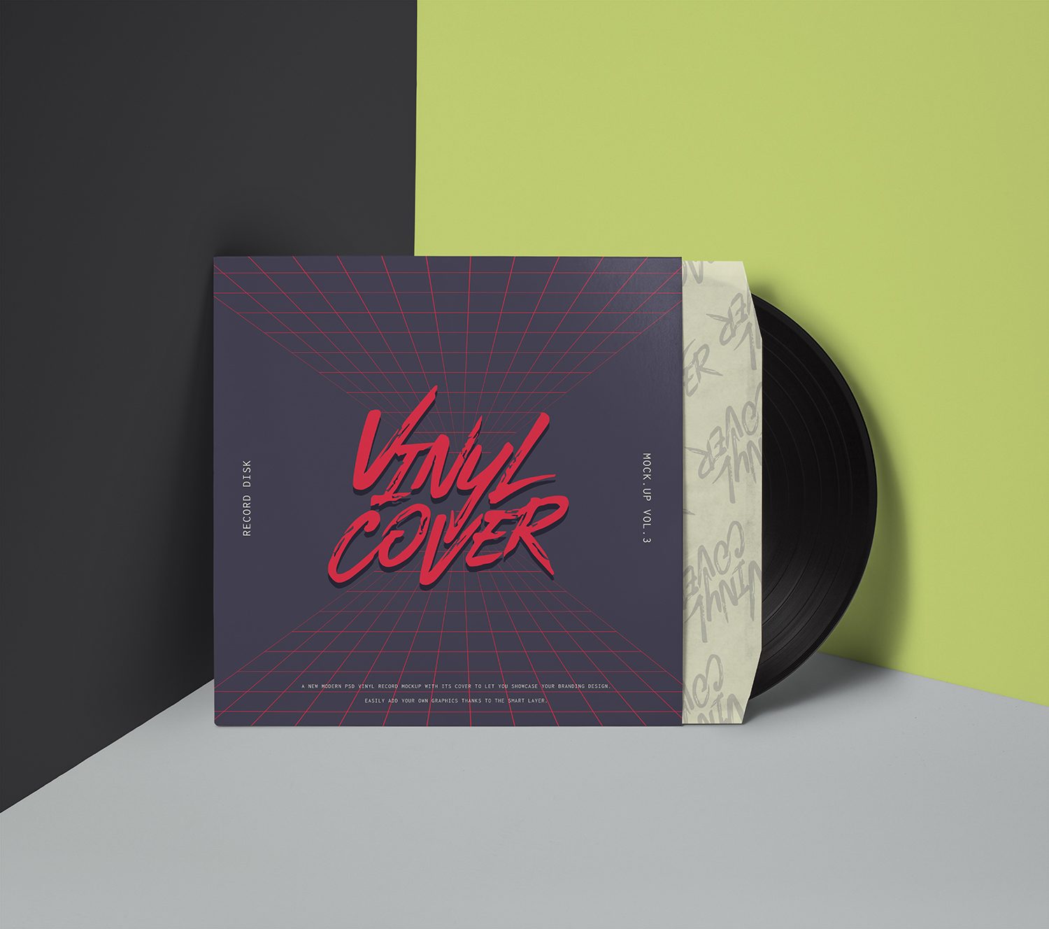 Vinyl Record PSD Mockup