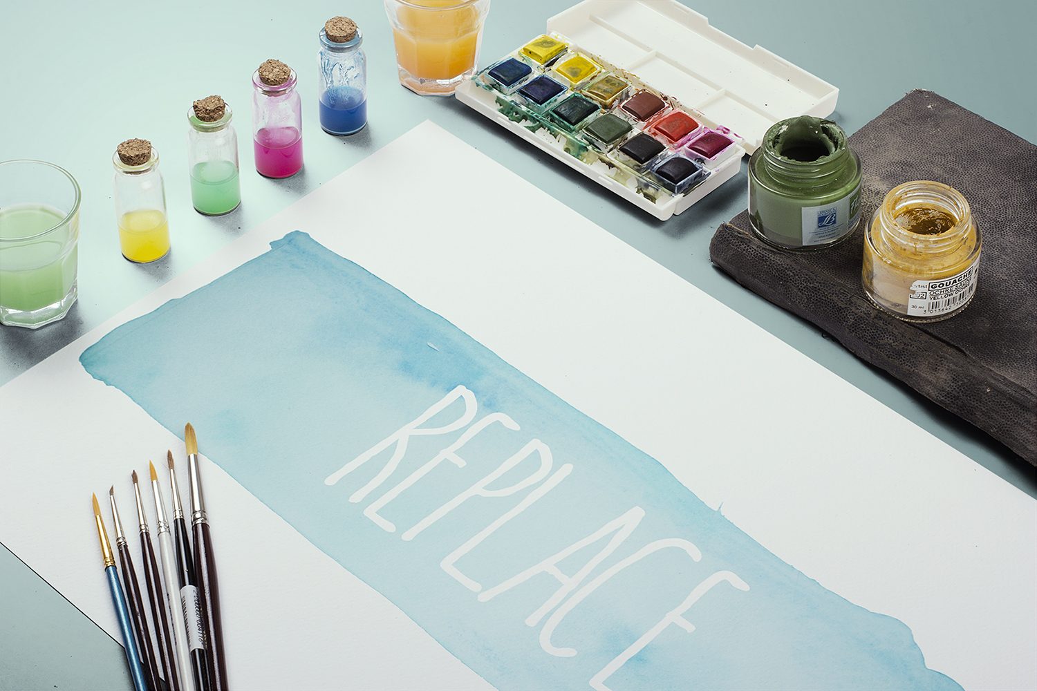 Watercolor Paint Mockup